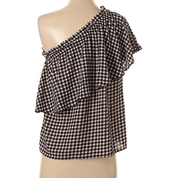 BP Gingham One Shoulder Top NWT - Picture 3 of 3